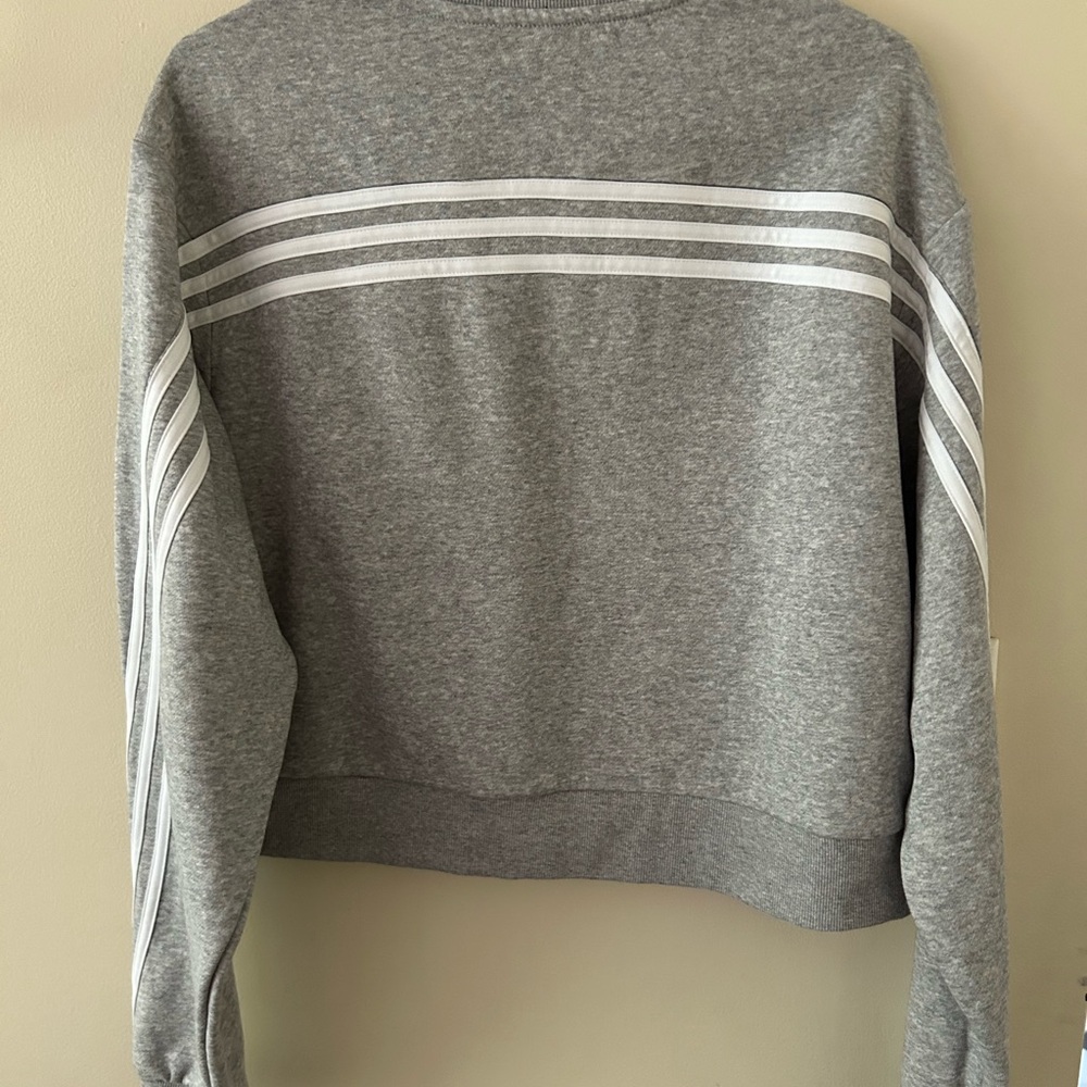 NWT!-Adidas -{Size L}- Grey and white Rice University cropped sweater. - Picture 2 of 6